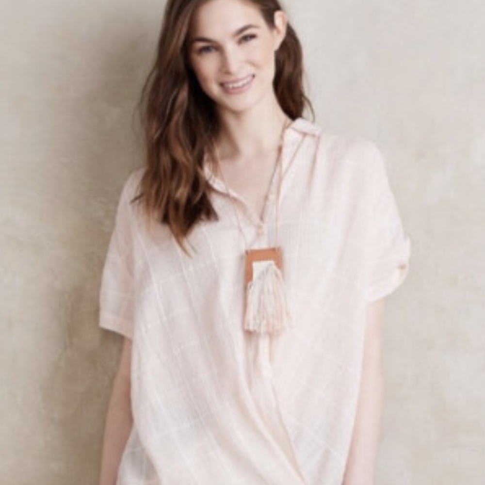 Anthropologie Light Pink Blouse